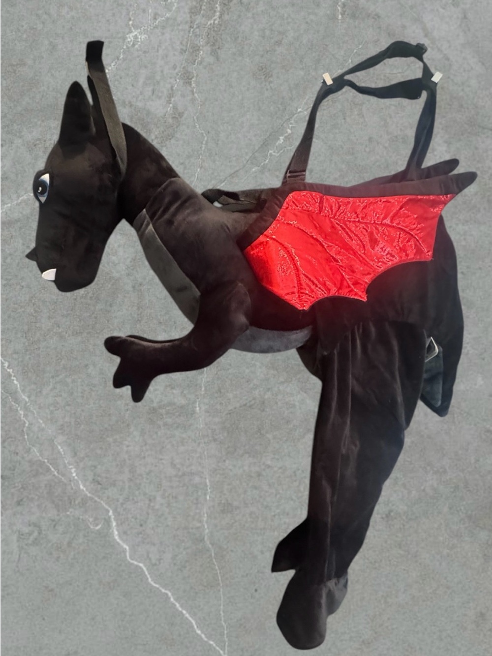 Black Dragon Ride On Halloween Costume with Red Wings - Picture 4 of 14